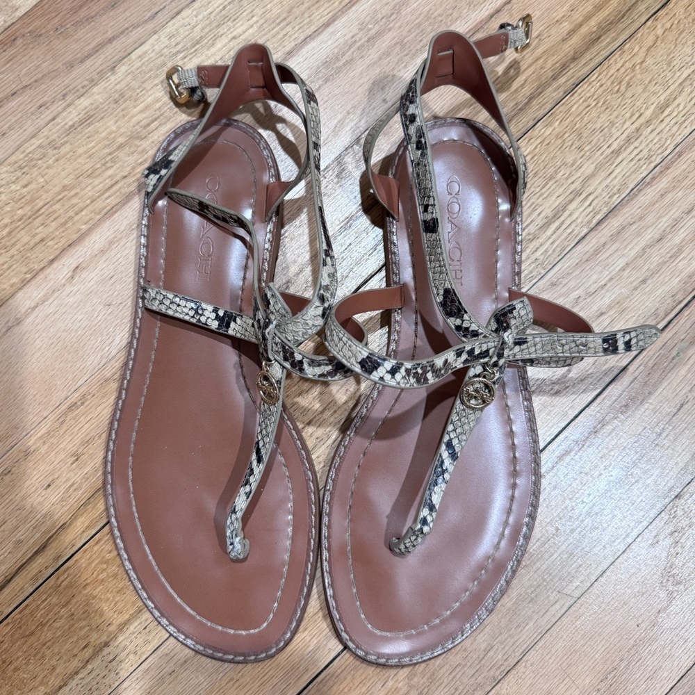 COACH Snake Print Sandals in size 7.5